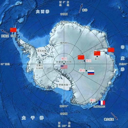 世界各国在南极洲建立的42个大型站点