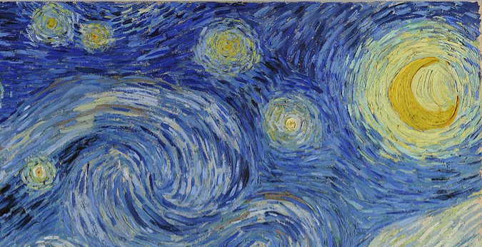 梵高的《星月夜》：夸张而卷曲的星云，是从漩涡中怒放出来的情感